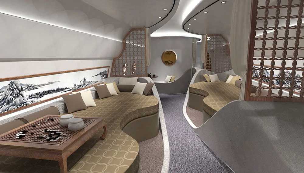 These Private Jet Concepts Bring Feng Shui and Sushi Bars to the Sky